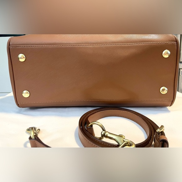 **AUTHENTIC** COACH Peyton Leather Nancy Satchel - Saddle- Dual Handle/Crossbody - Picture 10 of 15
